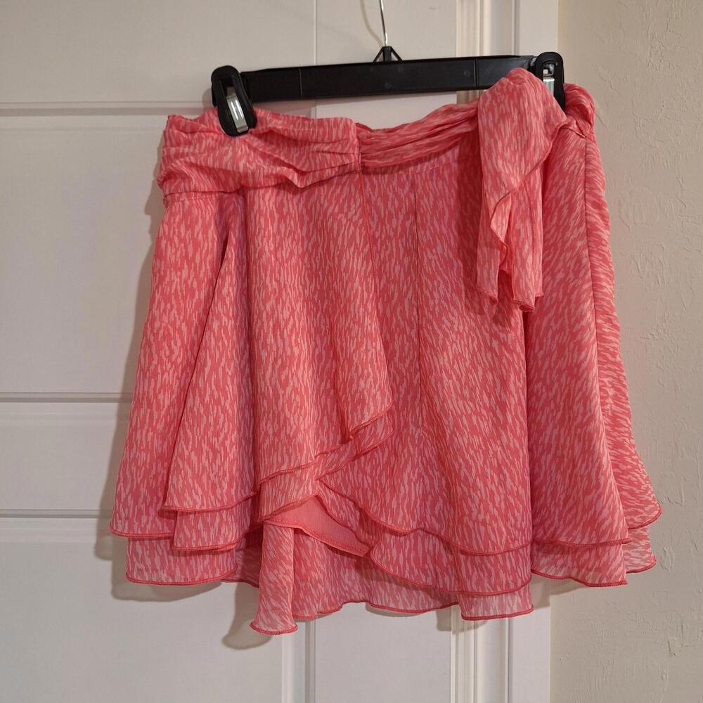 Aerie Azalea Melon Wrap Tie-Waist Layered Mini Skirt - Women’s Size XS Coquette